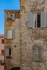 Fototapeta na wymiar Medieval buildings of Perugia, Italy
