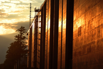 sunset in the city
