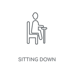 sitting down icon
