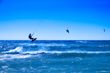 Spectacular jumps on the waves