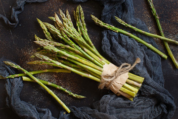 Fresh raw asparagus spears