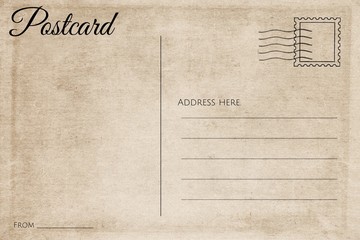 Back of vintage blank postcard with dirty stain