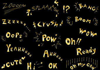 漫画 英語 効果音 手描き素材 Wall Mural Wallpaper Murals Kid A