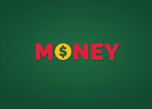 Money text with dollar sign. Logo icon design for website