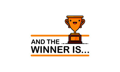 And the Winner is With Trophy Illustration 