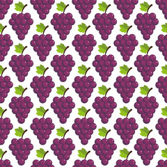 seamless pattern grapes on a white background