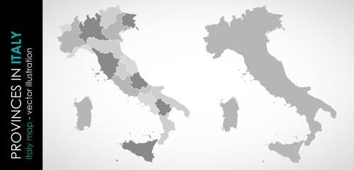 Vector map of Italy province gray color 