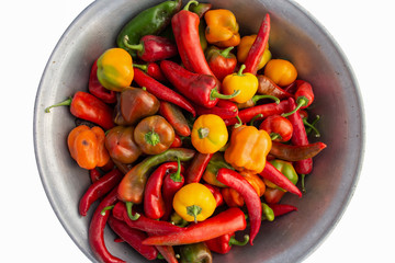 red pepper, pepper, yellow pepper, a lot of pepper