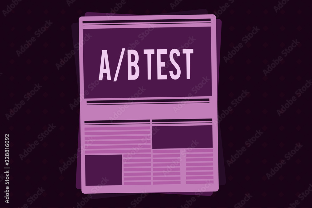 Poster conceptual hand writing showing a b test. business photo showcasing simple short questionnaire resea
