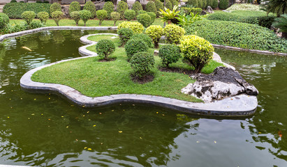 Fish pond in the hotel