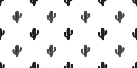 Fototapeta na wymiar cactus seamless pattern vector flower Desert botanica plant garden scarf isolated tile background cartoon repeat wallpaper