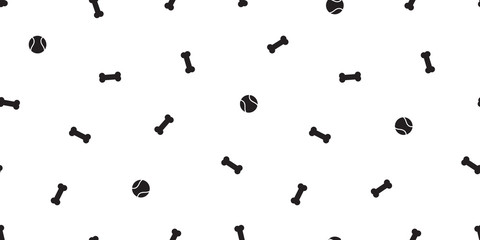 dog bone Seamless french bulldog vector pattern ball tennis puppy repeat wallpaper tile background scarf isolated cartoon illustration