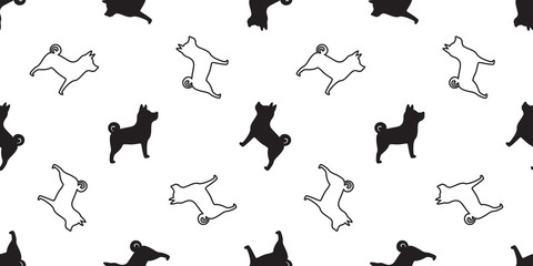 Dog seamless pattern vector isolated Shiba Inu Dog Breed wallpaper cartoon tile background