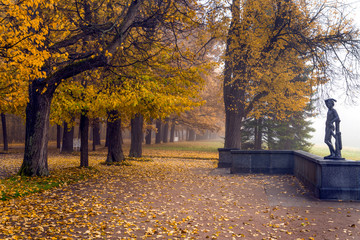 Catherine park in Pushkin, Tsarskoye Selo, Saint Petersburg, Russia, October 2018