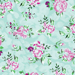 beautiful floral bouquet.  watercolor floral pattern, Ditsy floral background. Liberty style. fabric, covers, manufacturing, wallpapers, print, gift wrap.