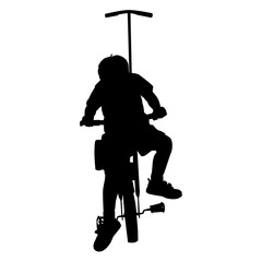 little baby Cycling silhouette on white background vector