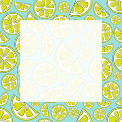 Colourful template of poster for Summer Sale with hand drawn limes. Vector.