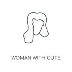 woman with cute hairstyle icon