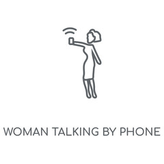 woman talking by phone icon