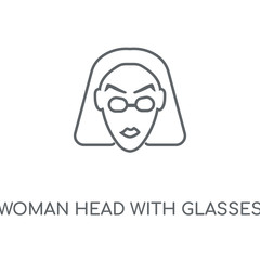 woman head with glasses icon