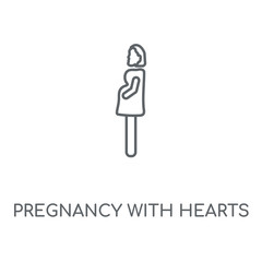 pregnancy with hearts icon