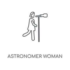 astronomer woman icon