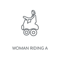 woman riding a motorbike icon
