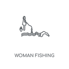 woman fishing icon