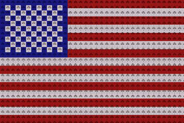 Electrical outlets in the colors of the flag of USA