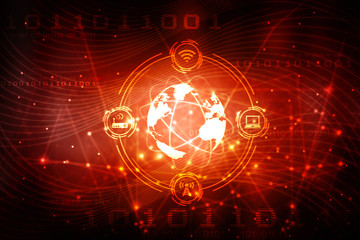 
2d illustration technology background