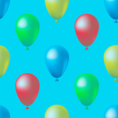 Naklejka premium Balloons seamless pattern background, cute colorful illustration