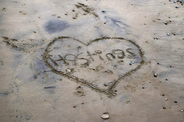 Heart shape in the sand