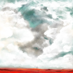 krajobraz obraz pustynia niebo chmury