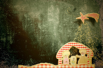 Cute Christmas Nativity Scene background card