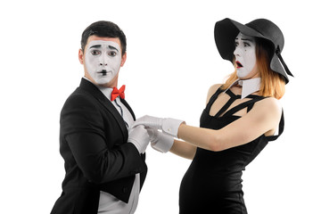 Dramatic sketch of two mimes