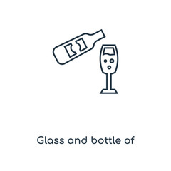 glass and bottle of wine icon vector