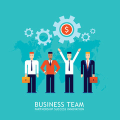 Businessman partnership Teamwork Collaboration Successful business team concept Flat design Vector illustration