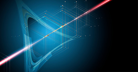 Neural network concept. Connected cells with links. High technology process. Abstract background