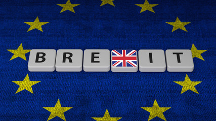 brexit letters on flag - concept gambling