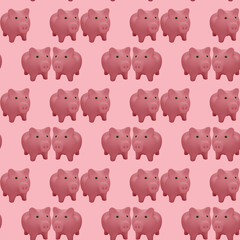 seamless pattern with pink pig