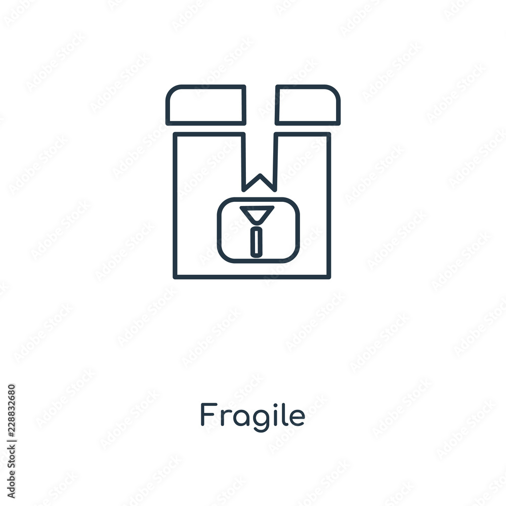 Poster fragile icon vector