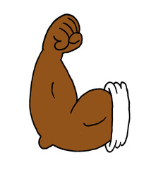 Illustration of a muscular arm with a fist