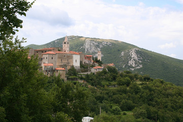 Ancient village on the top of mountain, Croatia