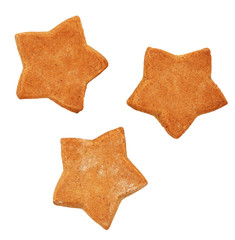 Closeup of ginger cookies in a shape of star