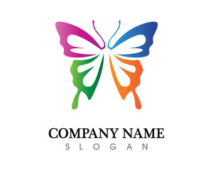 Vector - Butterfly conceptual simple, colorful icon. Logo. Vector illustration