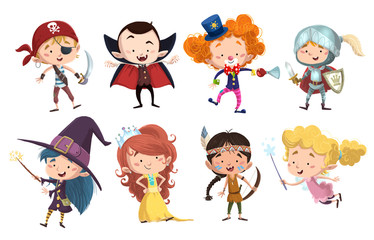 niños con disfraces