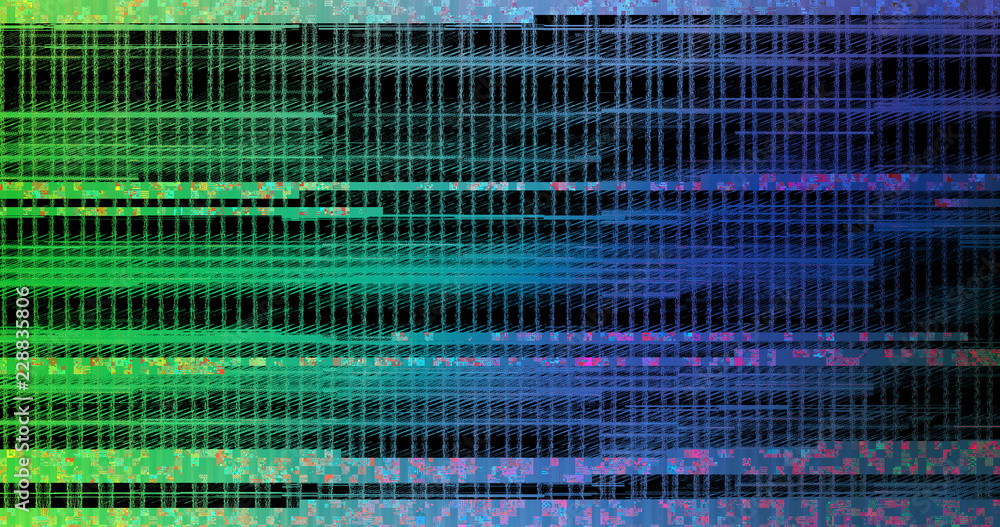 Poster unique design abstract digital pixel noise glitch error video damage