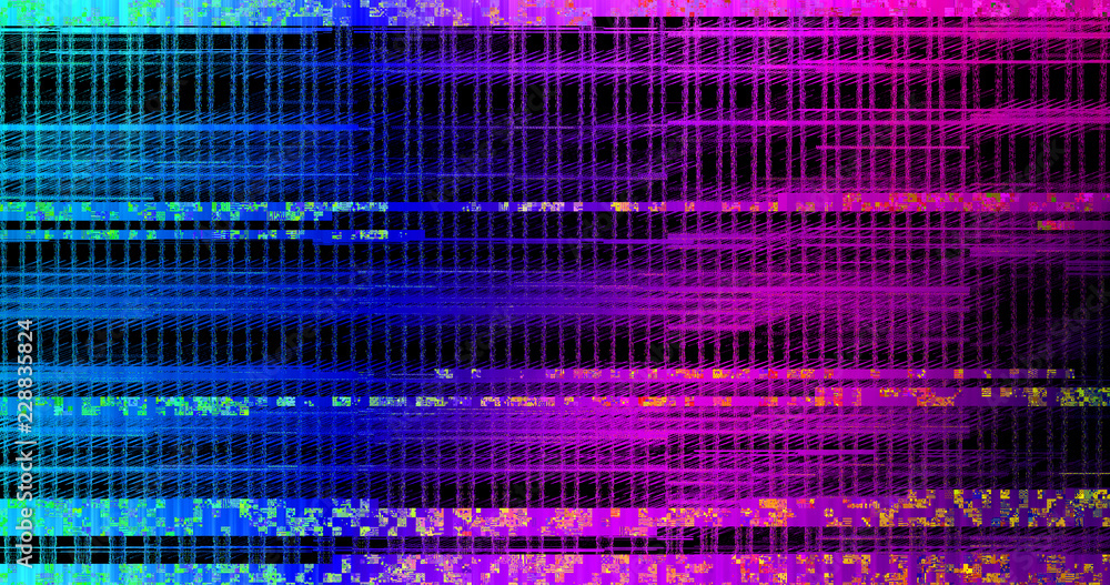 Poster unique design abstract digital pixel noise glitch error video damage