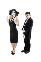 Comedy sketch of two mimes