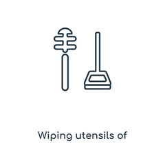wiping utensils of bathroom icon vector